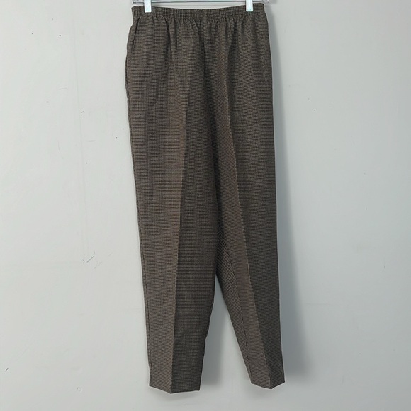 🌞 Alfred Gunner Petite houndstooth elastic waist high rise dress pants 10P - Picture 2 of 15
